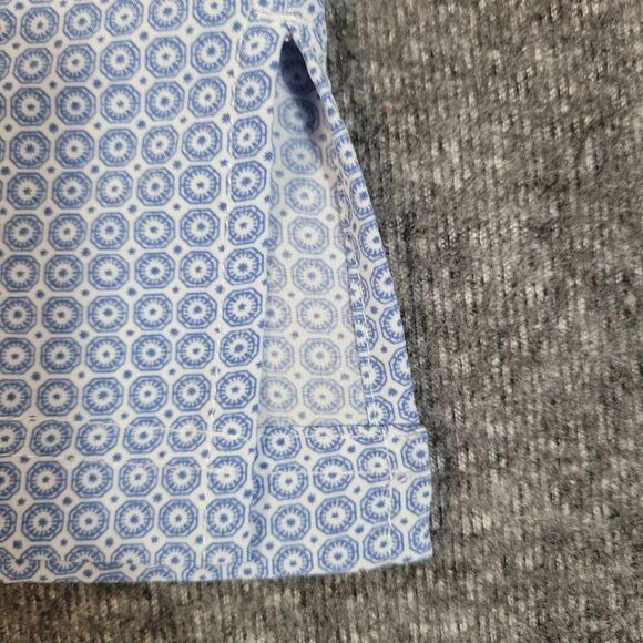 Panhandle Men's Size L Vented Button-Up Fishing Performance Shirt Blue White - Picture 6 of 16